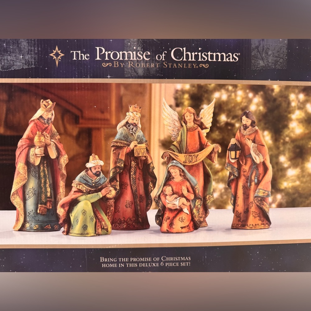 The Promise of Christmas by Robert Stanley – Deluxe 6-Piece Nativity Set